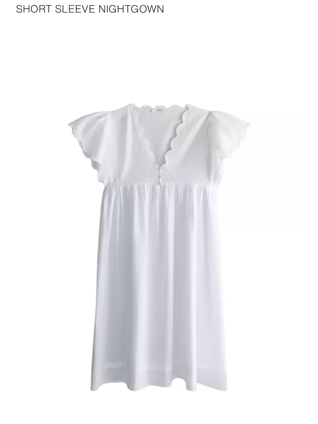 Nwt Zara Short Sleeve Nightgown